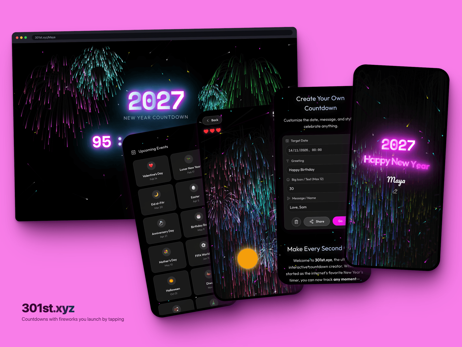 Interactive 3D countdowns for every moment