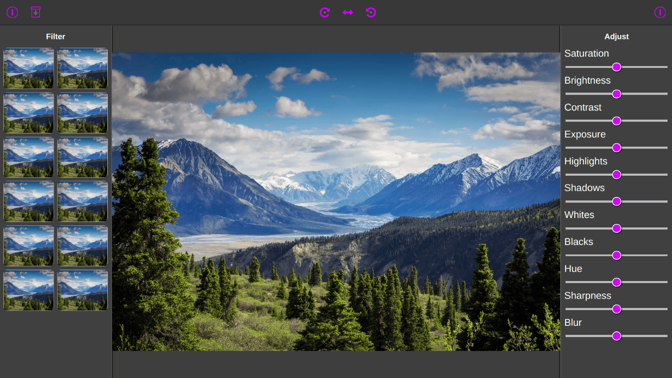 Photo manipulation app for the web